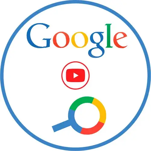 En stor cirkel der viser billioner af søgninger på Google og En lille cirkel der illustrerer meget færre på YouTube.